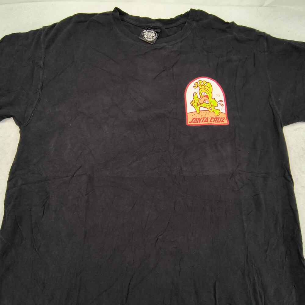 Santa Cruz Casual Crew Neck Short Sleeve Graphic Shirt Mens Size M Black